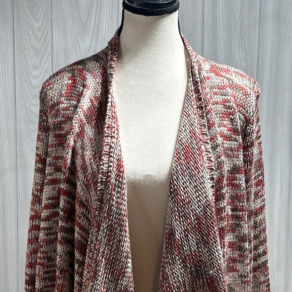 Skies Are Blue Darcey Draped Open Front Knit Cardigan Multicolor Size XL - Picture 2 of 8